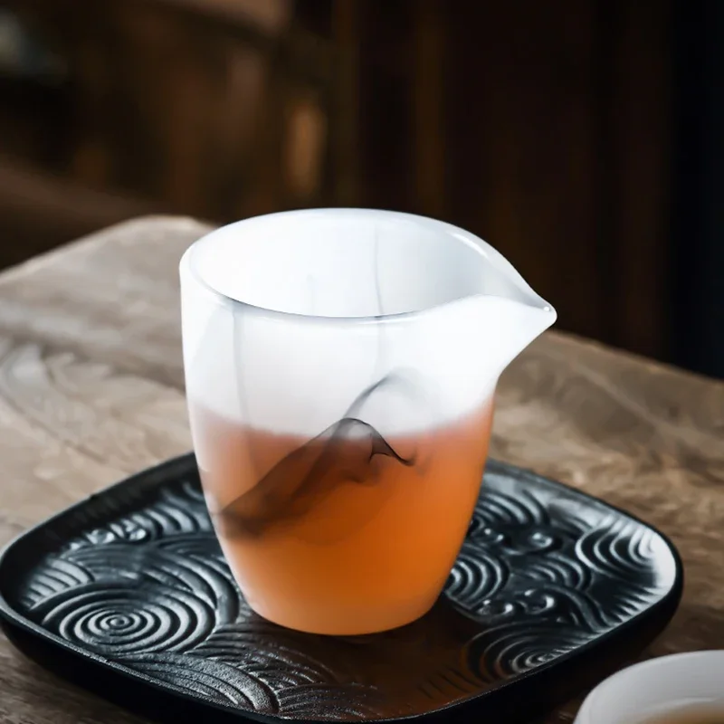 Ink Jade Porcelain Fair Cup - Harmony Large Justice Cup Thickened Glass Tea Dispenser Tea Sea Kungfu Tea Set Chinese Style