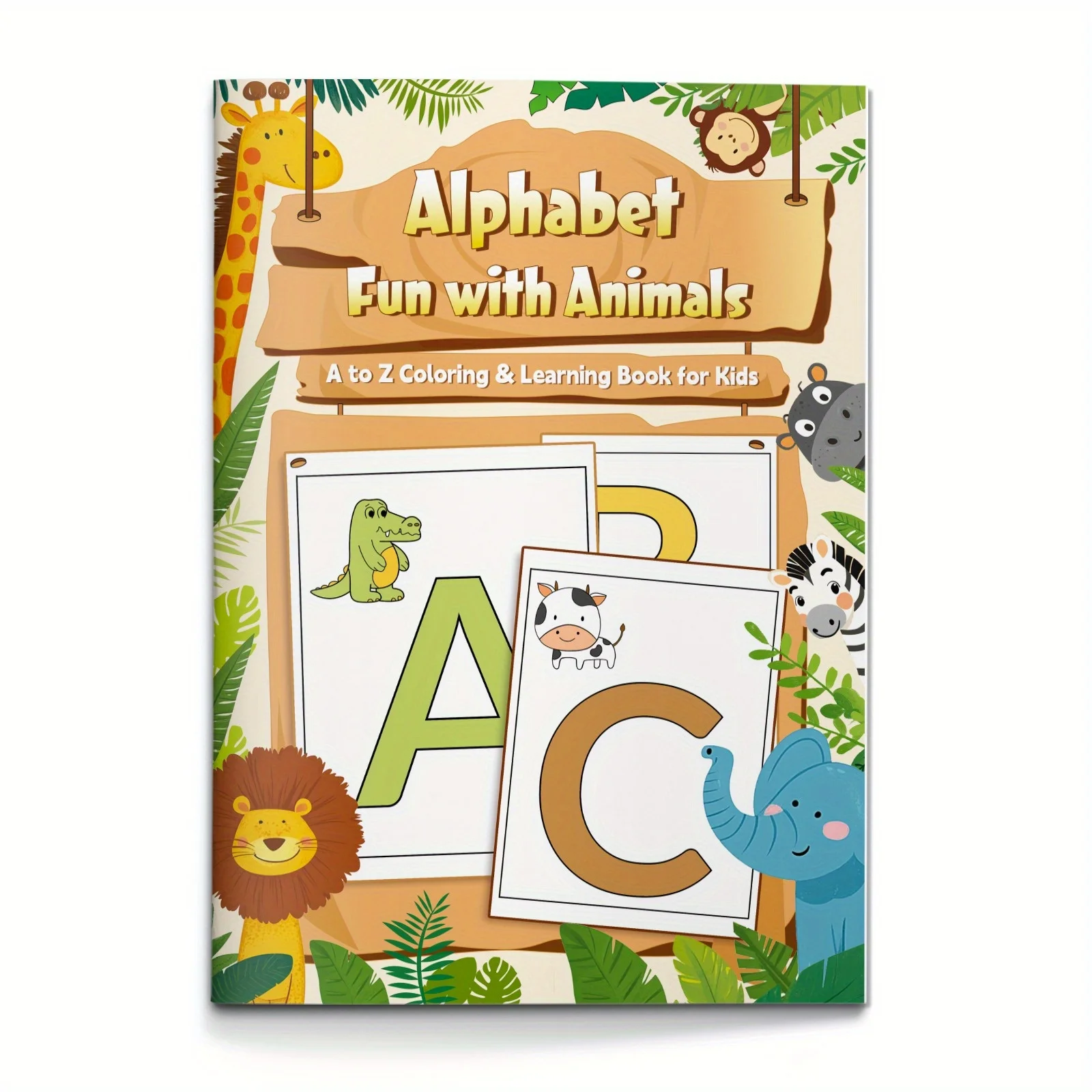 Alphabet Coloring Book for Kids, Big Bold Letters A to Z with Fun Animal Pictures