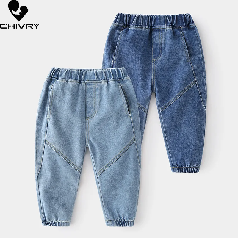 

New 2023 Spring Autumn Kids Fashion Solid Jeans Baby Boys Classic Denim Pants Children Casual Trousers Jeans Clothing