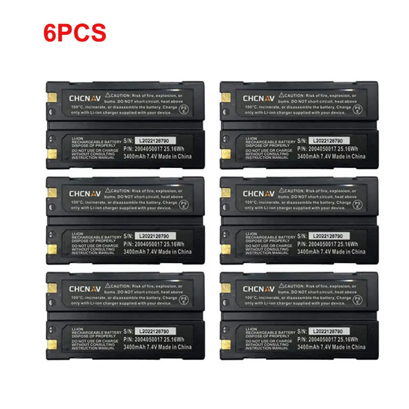 6 pièces 2004050017(XB-2) batterie GPS pour CHCNAV CHC X90/X91/X93/M500/600 série GPS batterie modèle GPS-RTK 3400mAh 7.4V