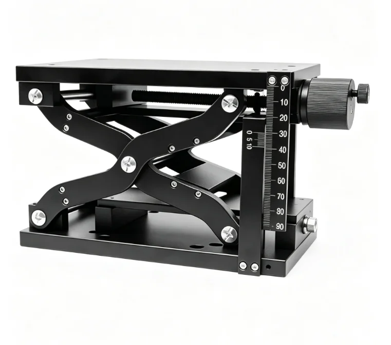 Manual Scissor Lift Stage Z Axis Large Travel Heavy Duty Optical Precision Vertical Positioner Micro Adjustment Lab Equipment
