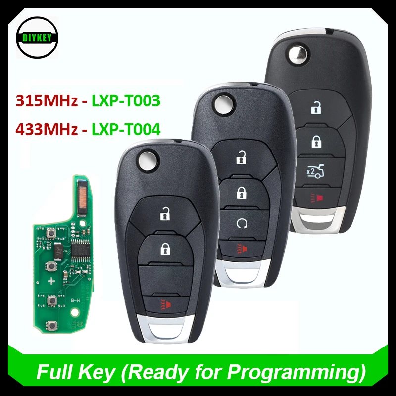 

DIYKEY LXP-T003 315/433 МГц LXP-T004 ID46 Чип-откидной дистанционный ключ для Chevrolet Trax Sonic Spark 2019-2021 Cruze XL7 XL8 2016-2019