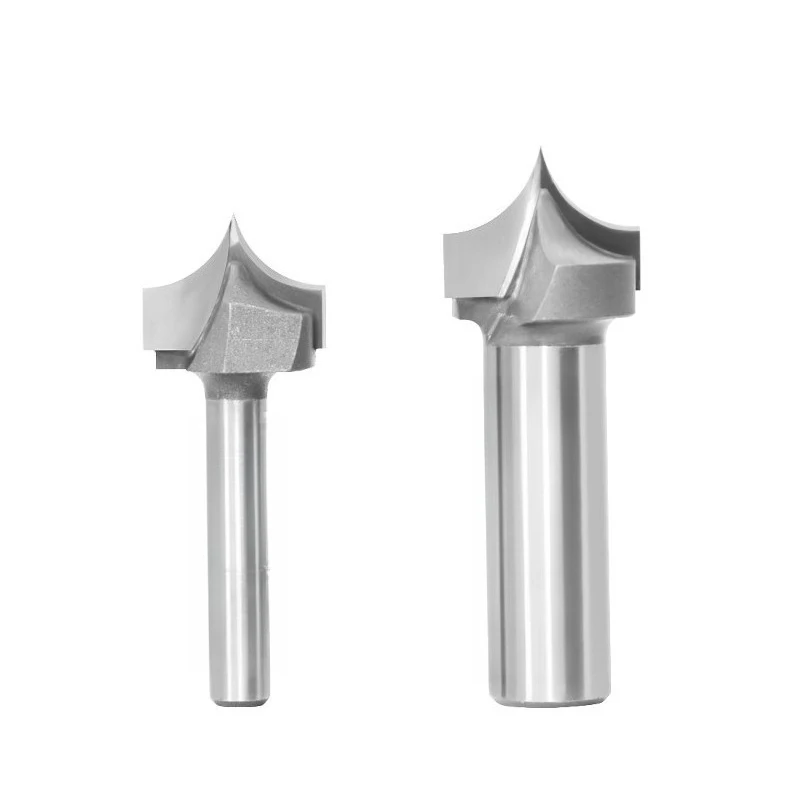 0405 Woodworking Rounded‑Corner Router Bit, Pointed‑Tip Engraving Cutter for Wood Slotting and Edge Finishing Work