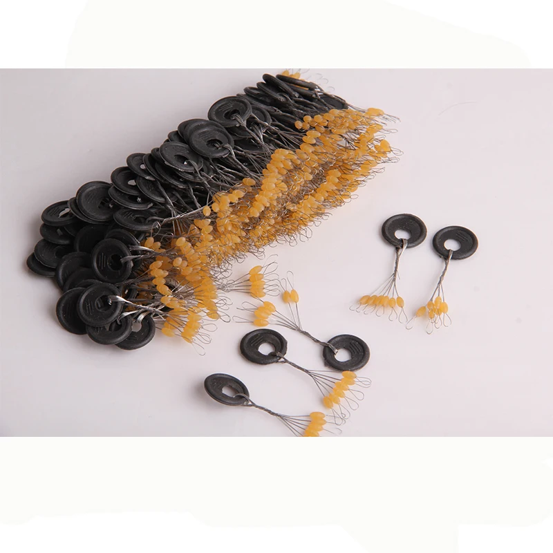 10pcs Oval Yellow Space Beans Stopper, Floating Seat Lock Wire Positioning Pin for Fishing Tackle