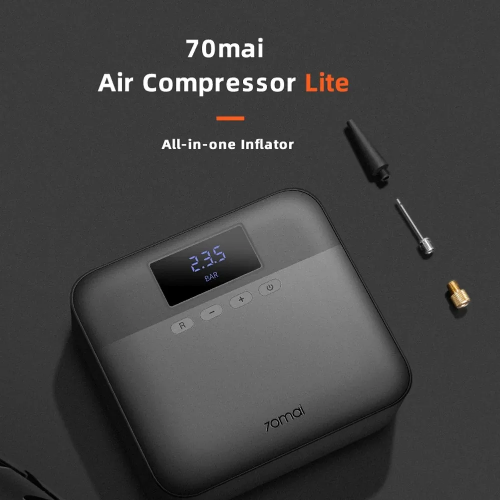 

New 70mai Portable Air Compressor Tire Inflator Air Pump for Car Tires DC 12V Tire Pump Preset tire pressure For Bike Ball