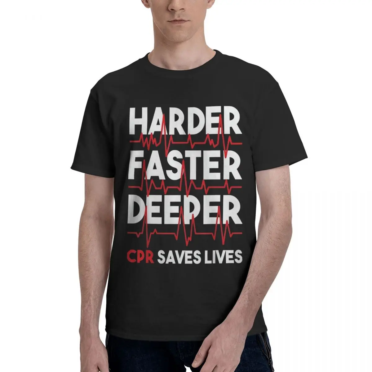 CPR Saves Lives Poster Campaign Kemp Graphic T-shirts High grade Leisure Eur Size