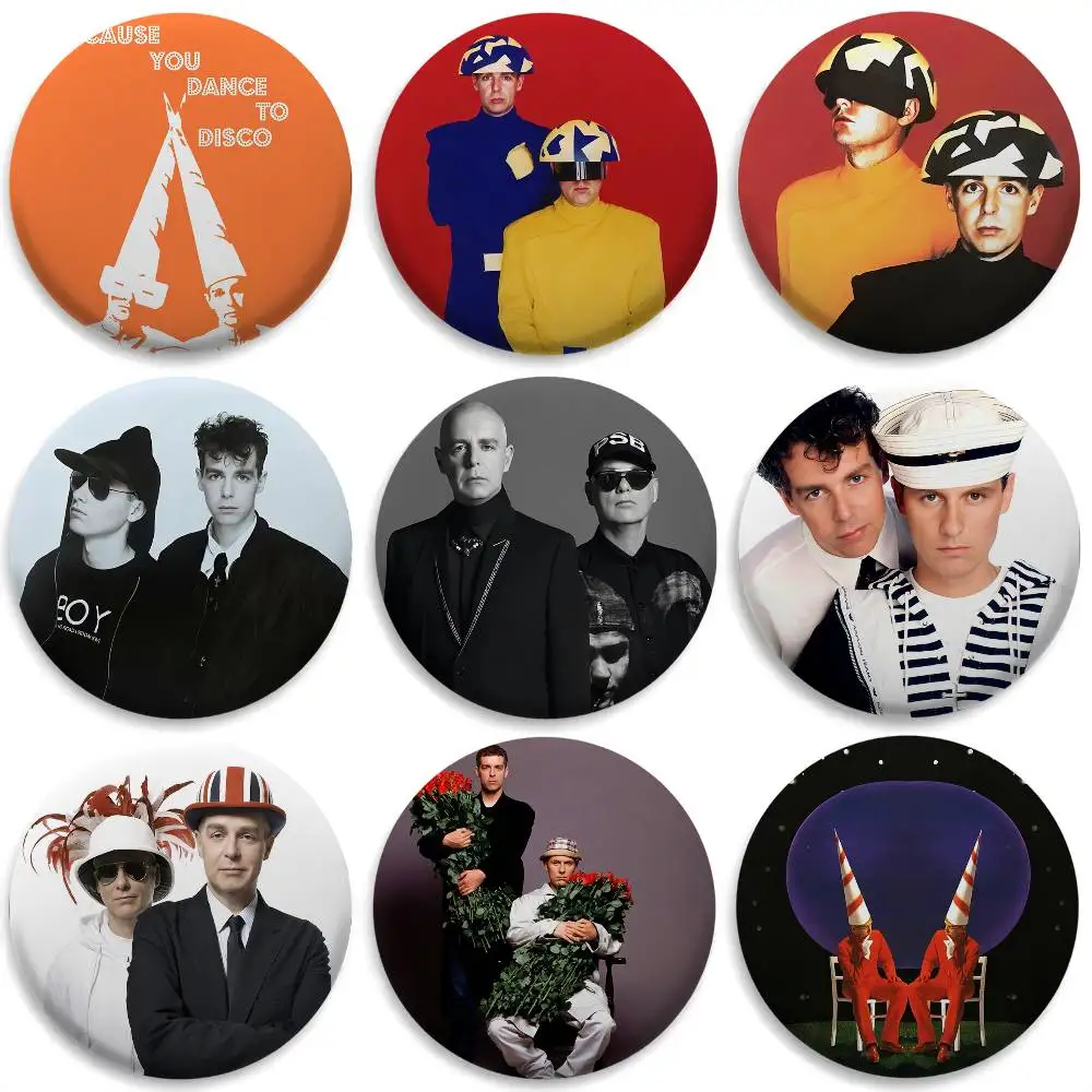 

Music P-Pet Shop Boys Band Badges Round Exquisite Badge Brooches Creative Pins For Clothes Hat Backpack Gift Accessories