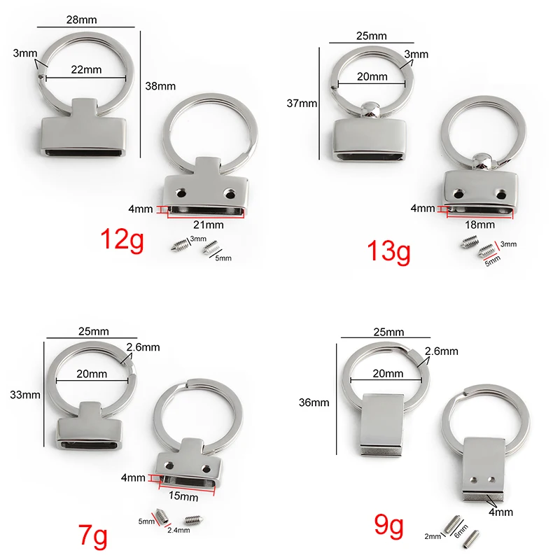 2/10/30PCS Stainless steel 21/18/15/12MM Metal O Ring Buckle Key Fob For Bags Belt Stopper Keychain Split Key Rings Accessories