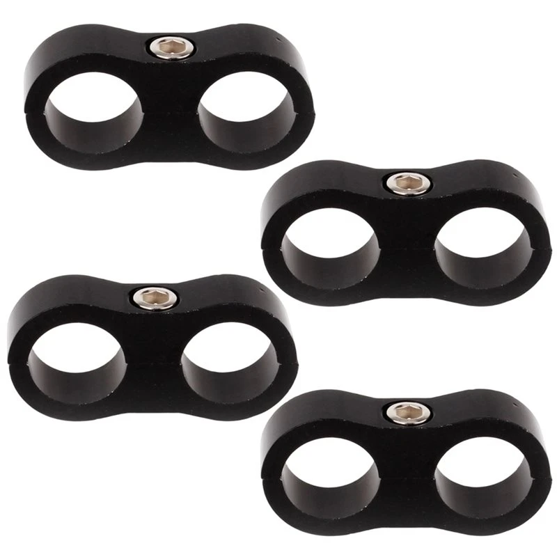 CYL-AN6 For Automotive Modification Oil Line Splitter Mounting Clamps, Braided Dual-Pipe Separator Clamps(4-Pack)