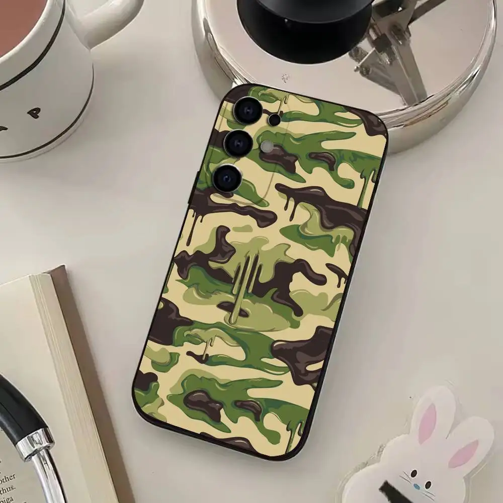 Camouflage Camo Phone Case For Samsung S25,S24,S21,S22,S23,S30,Ultra,S20,Plus,Fe,Lite,Soft Black Cover
