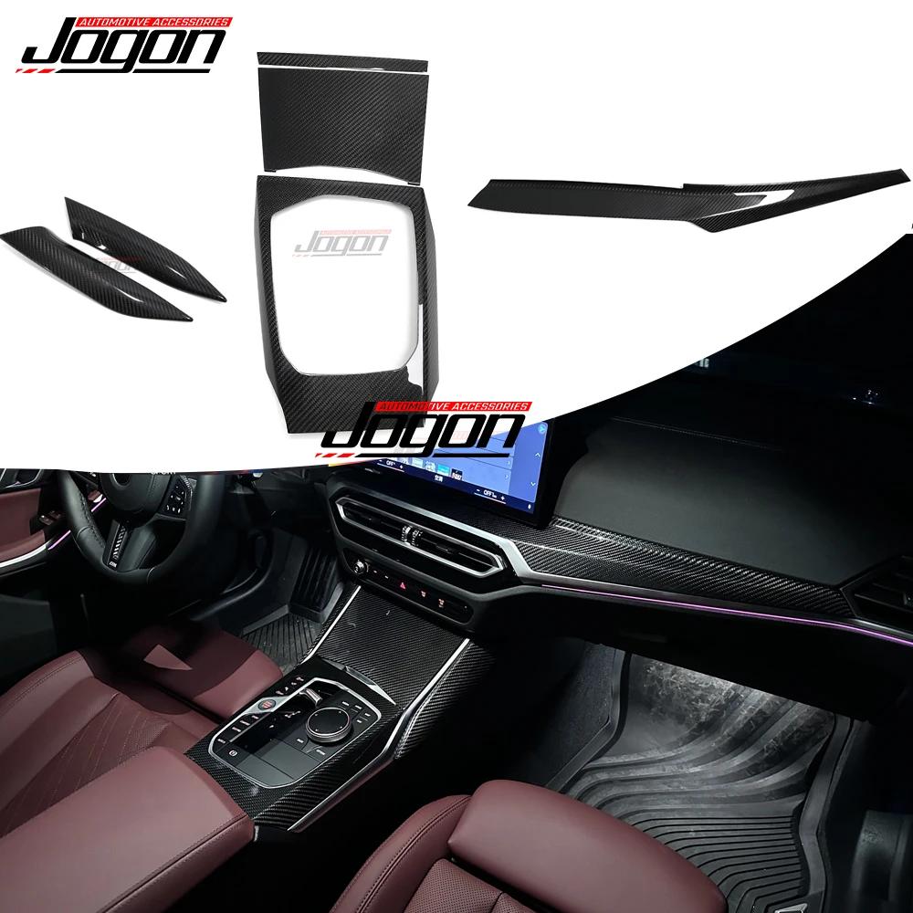 For BMW 3 4 Series G20 LCI G21 G22 I3 I4 Facelift 2022 2023 Car Center Console Dashboard Side Gear Panel Carbon Fiber LHD RHD