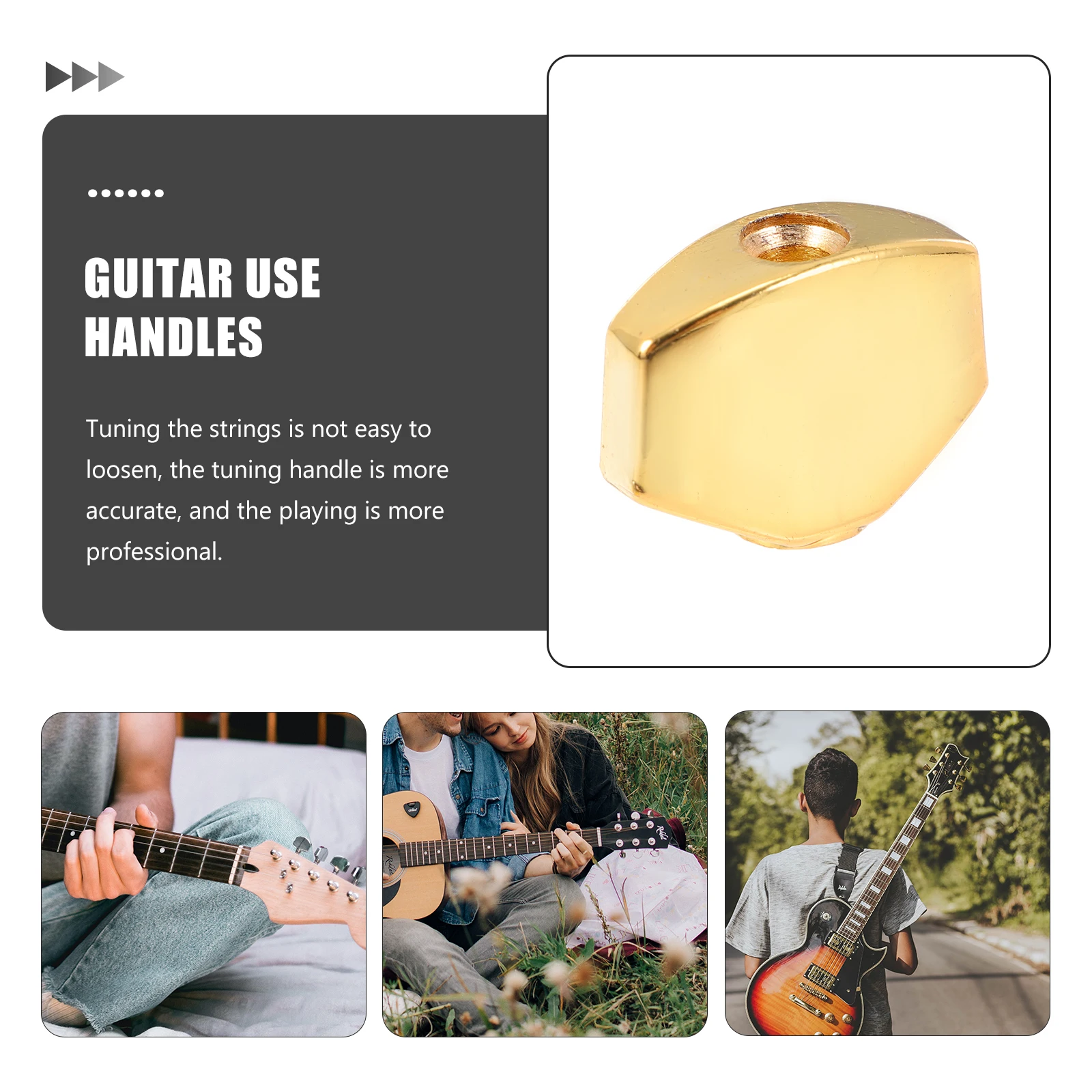 

6 Sets Tuner Handle Durable Guitar Handles Use Accessories Folk Caps Tuning Knob