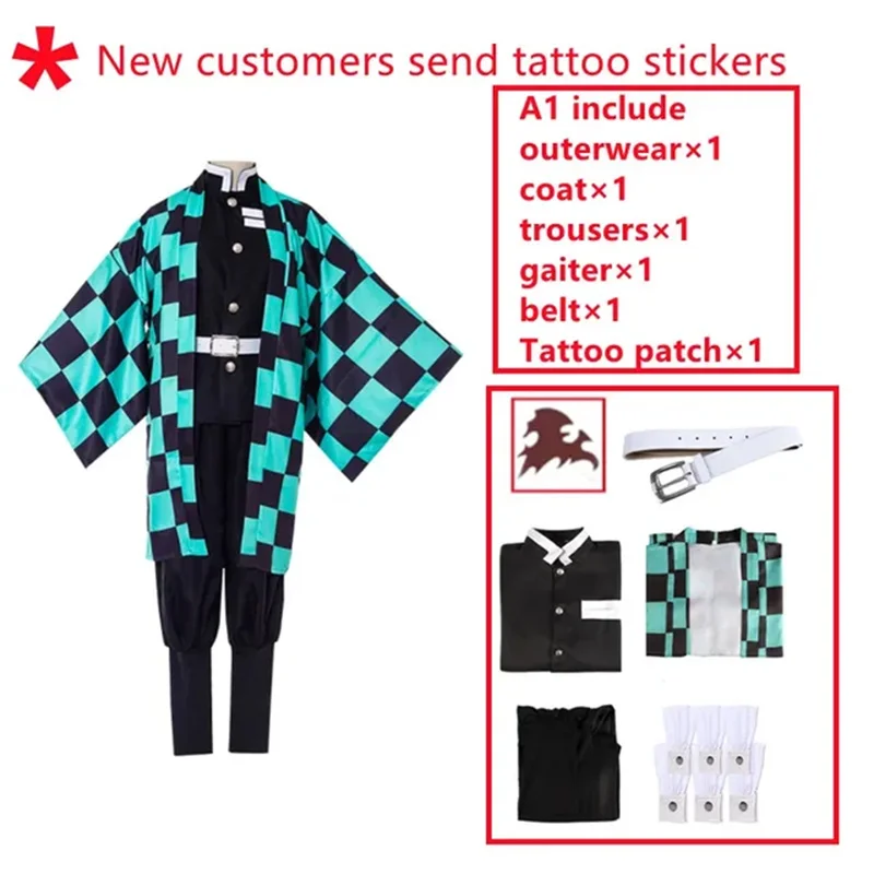 أزياء أنيمي كامادو تانجيرو التأثيرية شيطان القاتل للهالوين أزياء كرتونية كيميتسو نو يابا للأطفال لهدايا الكبار