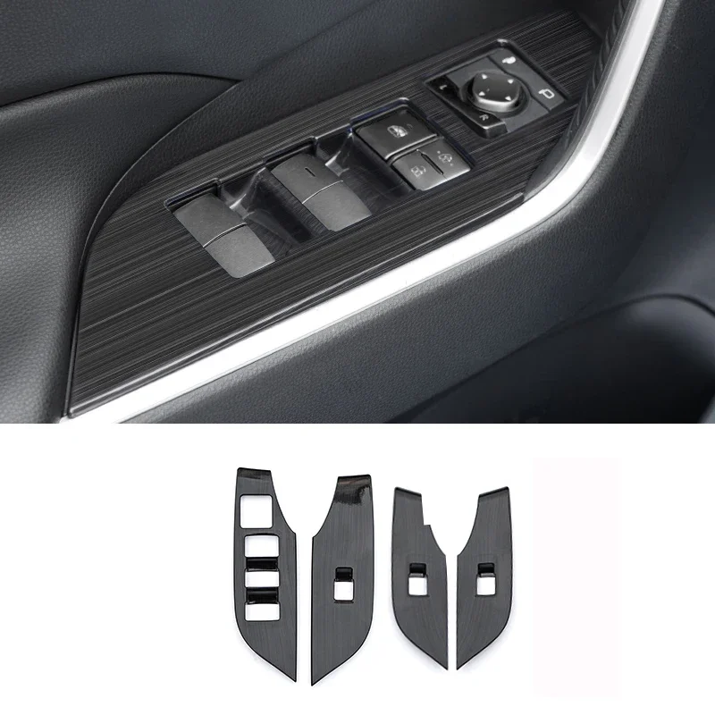 LHD For Toyota RAV4 RAV 4 XA50 2019-2022 2023 2024 ABS Black Brushed Pattern Interior Accessories Window Gear Shift Panle Cover