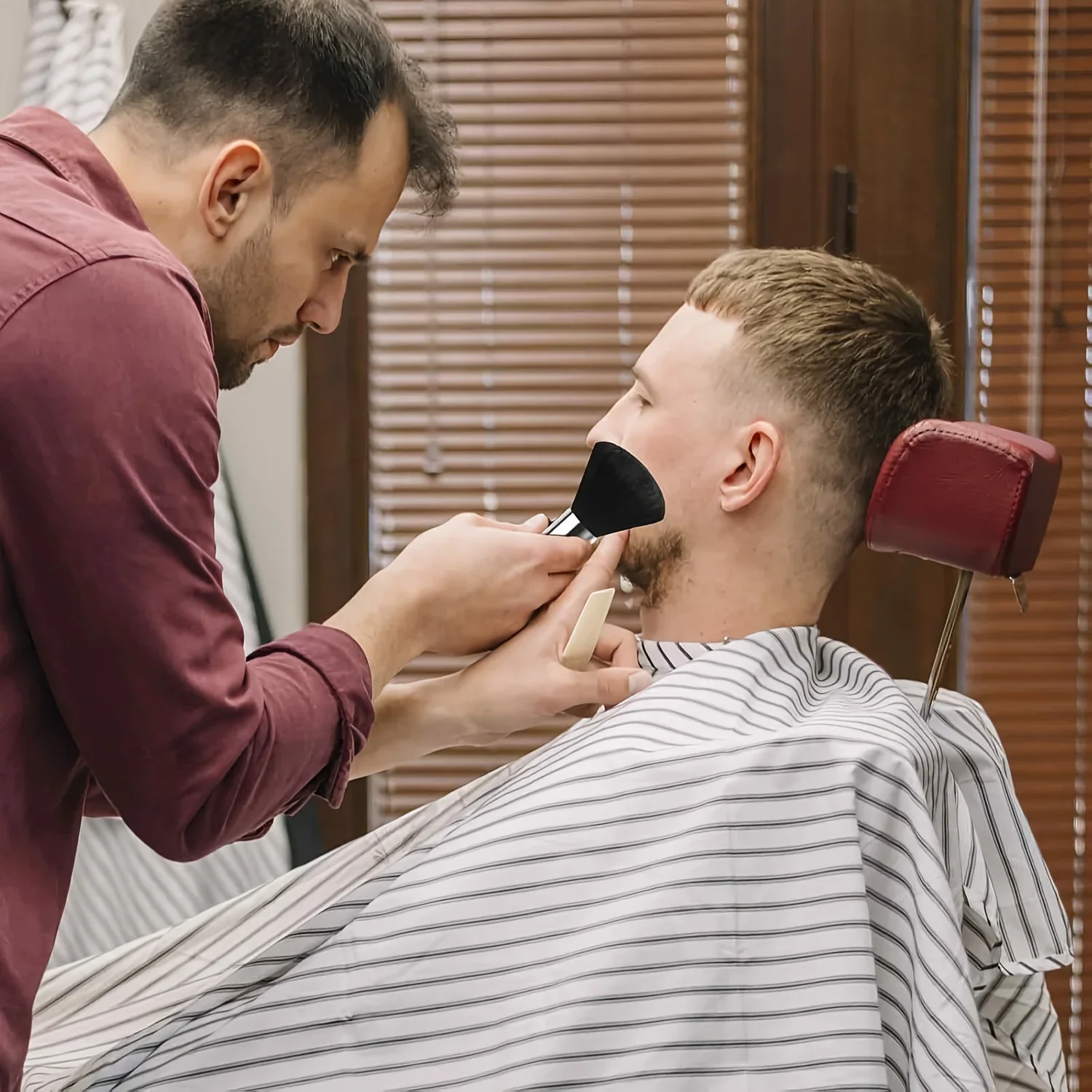 مجموعة فرش إزالة غبار الرقبة لقص الشعر الاحترافي مكونة من 5 قطع، أداة تصفيف الشعر ذات الشعيرات، مقبض ABS، مستلزمات تنظيف نوع الشعر #6