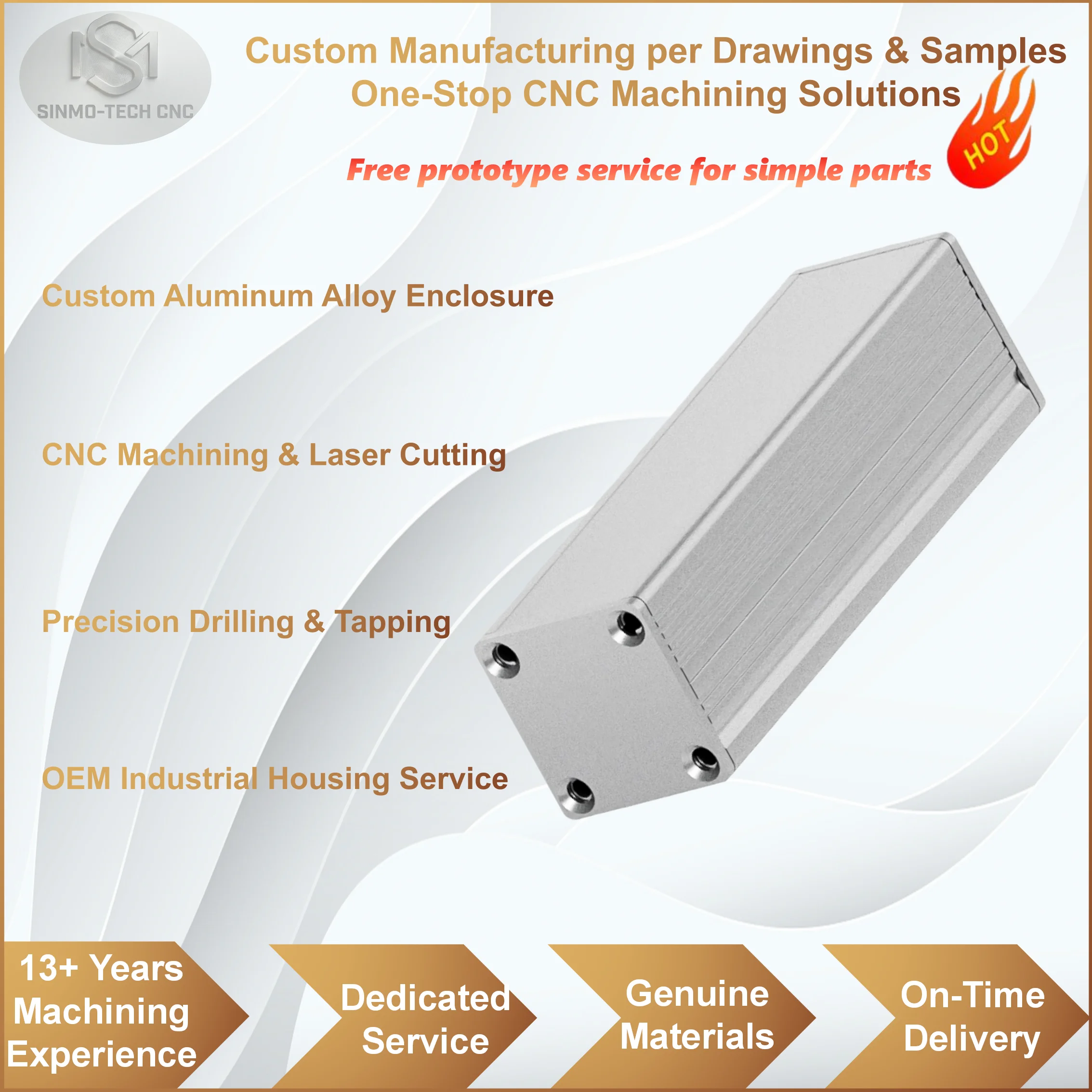 Custom Aluminum Alloy Enclosure CNC Machining Electronic Housing Industrial Equipment Shell OEM Service