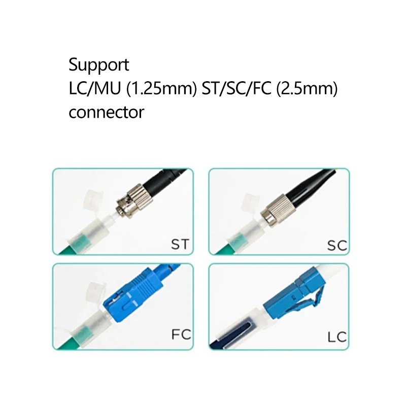 OPTFOCUS-10 unidades de herramientas de limpieza de conectores de fibra, 800 veces, LC SC FC 1,25, 2,5mm, Kit de lápiz limpiador de fibra para adaptador óptico