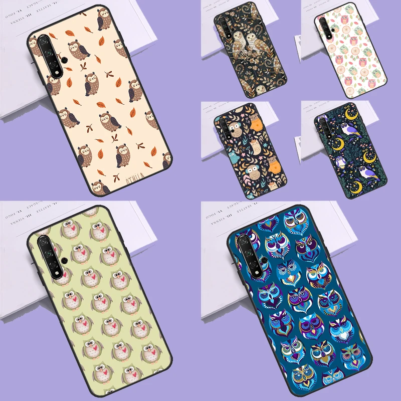 Owl Pattern Case For Huawei Mate 60 Pro P60 P40 P30 Lite Nova 5T 3i 8i 11i Nova 9 10 SE Y60 Y61 Y70 Y90