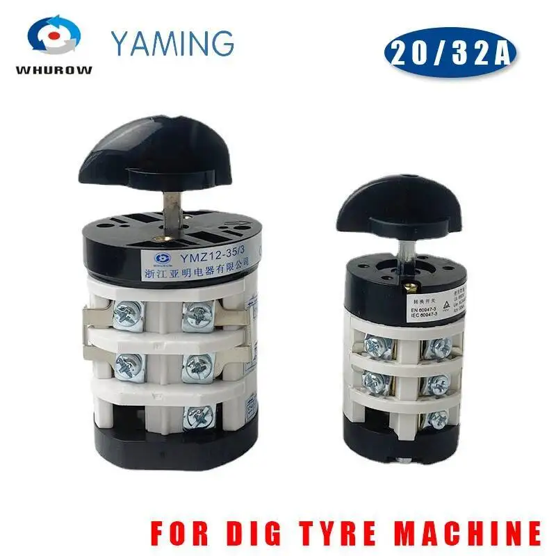 Rotary Changeover Cam Switch For Dig Tire Changer Machine Tyre Handler 32A 690V 3 Poles 3 Positions YMZ12-35/3