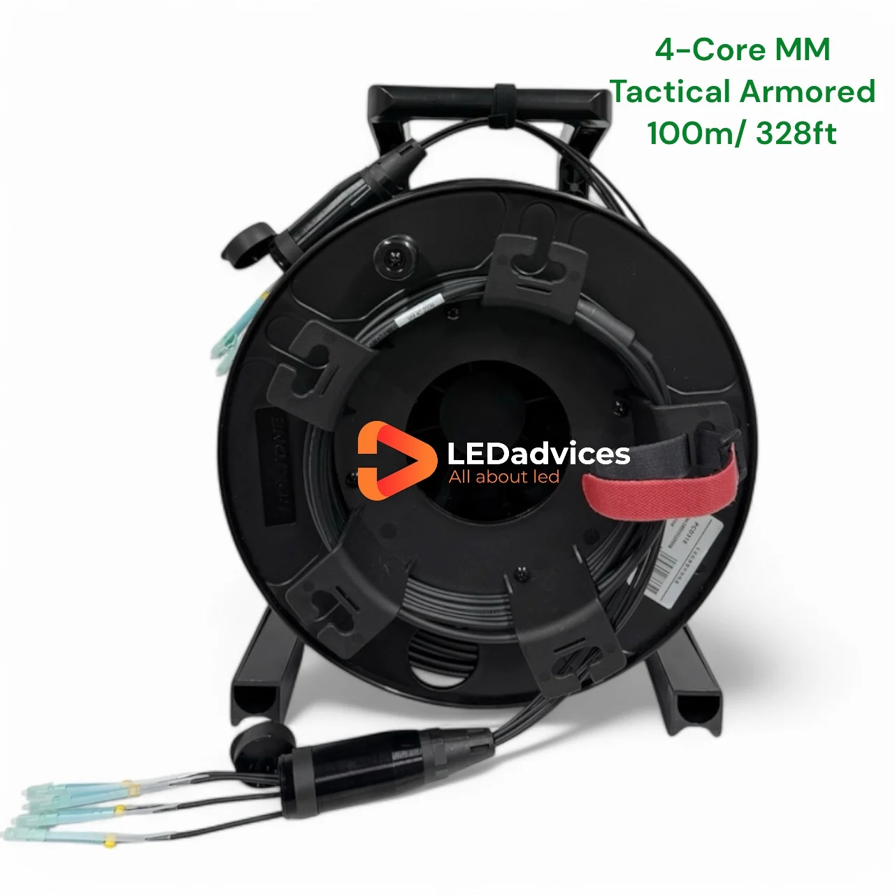 Cable de Fibra Óptica Blindado OM3 Multimodo de 4 Hilos y 10 Gbps, 100 m con PCD235 para Pantallas LED, Alquiler de Escenarios, Redes para Eventos LC/SC/FC