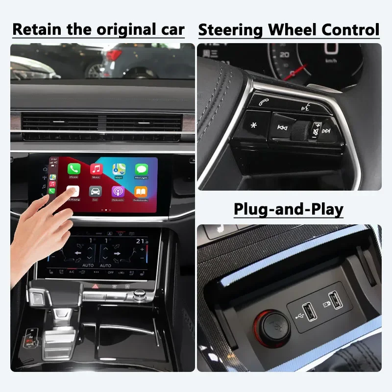 Mini Android Auto Carplay AI Box for Apple Carplay Wireless Adapter Car OEM Wired CarPlay To Wireless USB Dongle Plug and Play