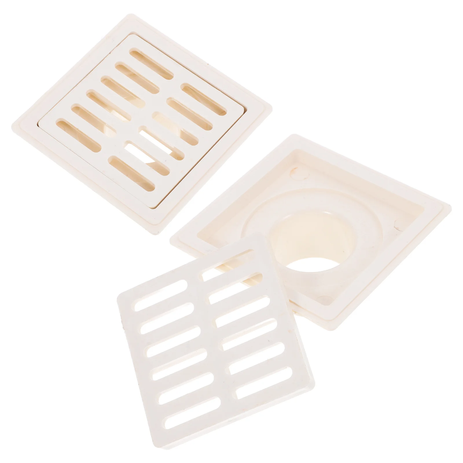

2 Pcs Drain Pipe Floor Insert Cover Part Convenient Shower Drains Strainer Outdoor Roof Filter Pvc