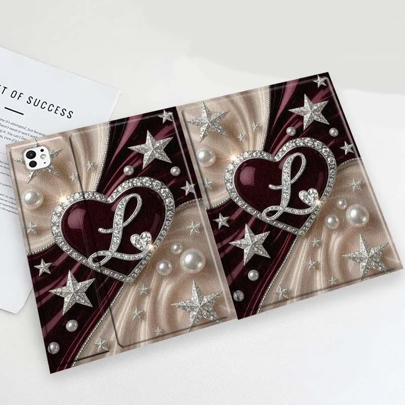 Heart Diamond Cover For iPad Pro Mini Air 1 2 3 4 5 6 7 10 11 th 8 9 gen 11 M4 M5 Foldable Tablet Case