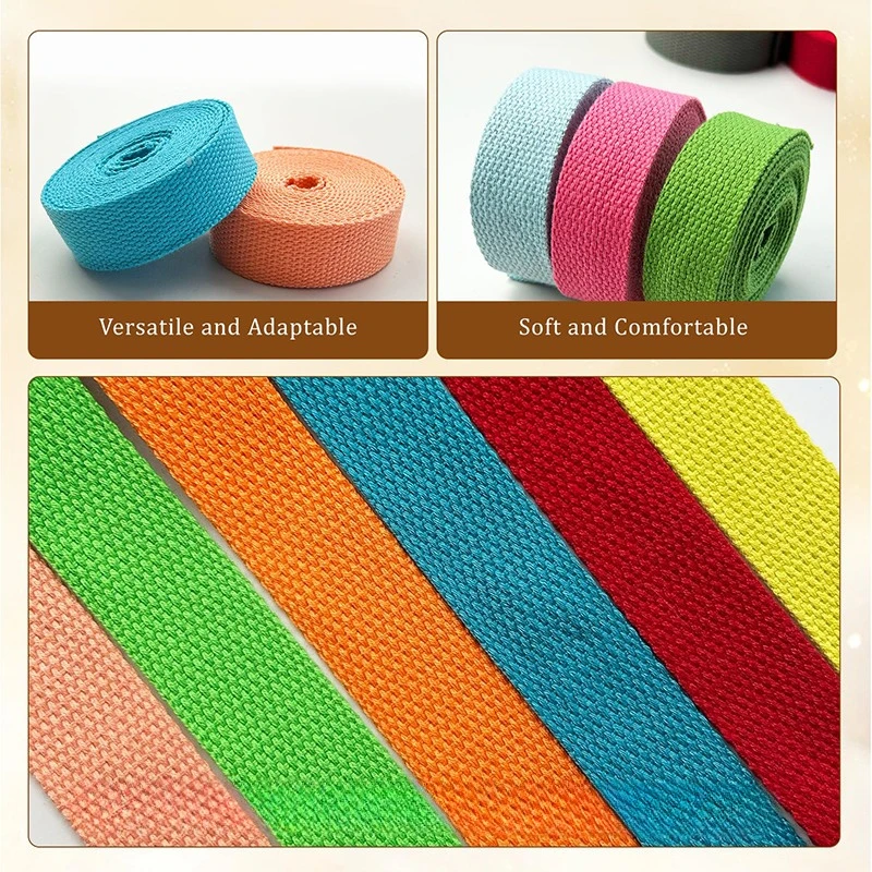 

8M Cotton Webbing Tapes for Backpack Belt Sling 20/25/32/38/50mm Dog Leash Decorative Ribbons Sewing Bias Band Bag Accessories