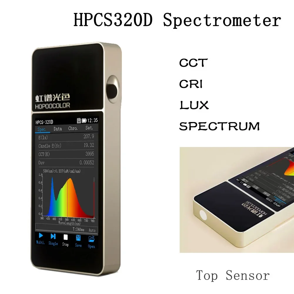 Spectromètre Portable HPCS320D, testeur CCT CRI Lux