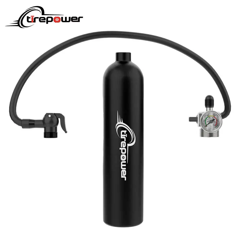 

200PSI MTB дорожный насос для шин с воздушной бутылкой, усилитель шин с клапаном, газовый баллон, прозрачный манометр для велосипедных вакуумных бескамерных шин