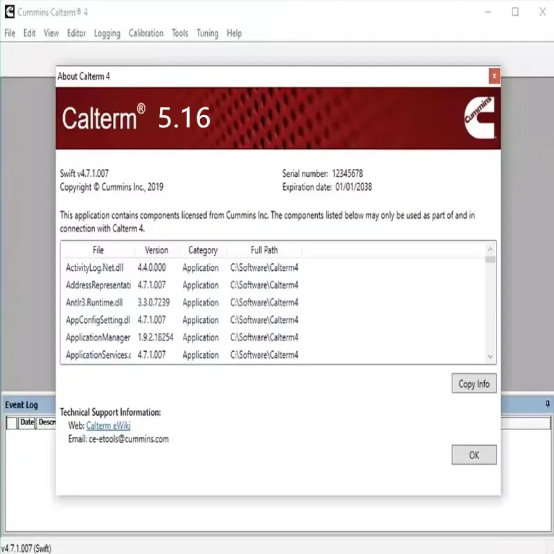 برنامج التشخيص Cummins Insite 9.2 Pro + Calterm 5.16 ECM التشخيص المتقدم وإدارة الأنظمة الإلكترونية للمحركات