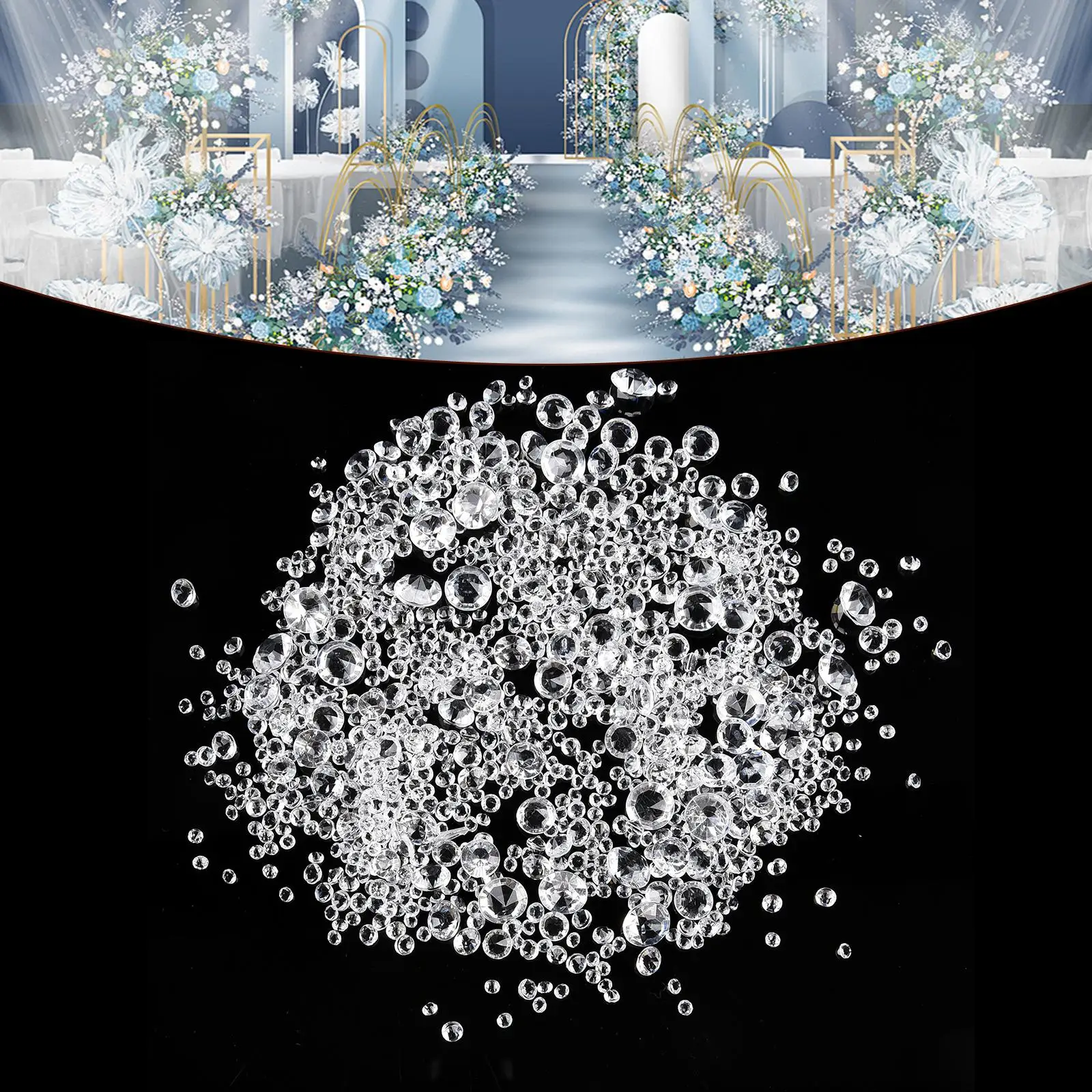 1000pc 3-10mm Mixed Transparent Acryl Hochzeit Party Decor Konfetti Tisch Streuung Perlen Vase Füllstoff Großhandel auf Lager