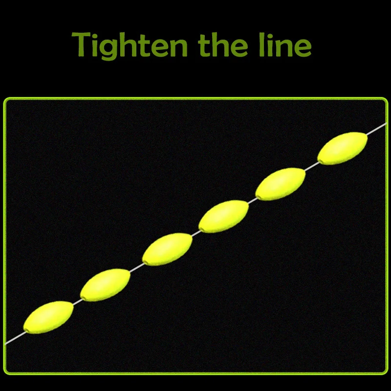 5 10 20 Set Oval Space Bean Fishing Line Fishing Float 6 In 1 String Type Stops Float Stopper Tackle Accessories