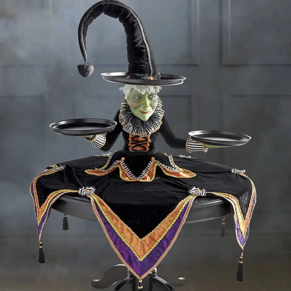 Statue Tray Dessert Plate Halloween Decoration Snack Cupcake Home Decoration Stroage Rack Witch Display Stand Tabletop Server