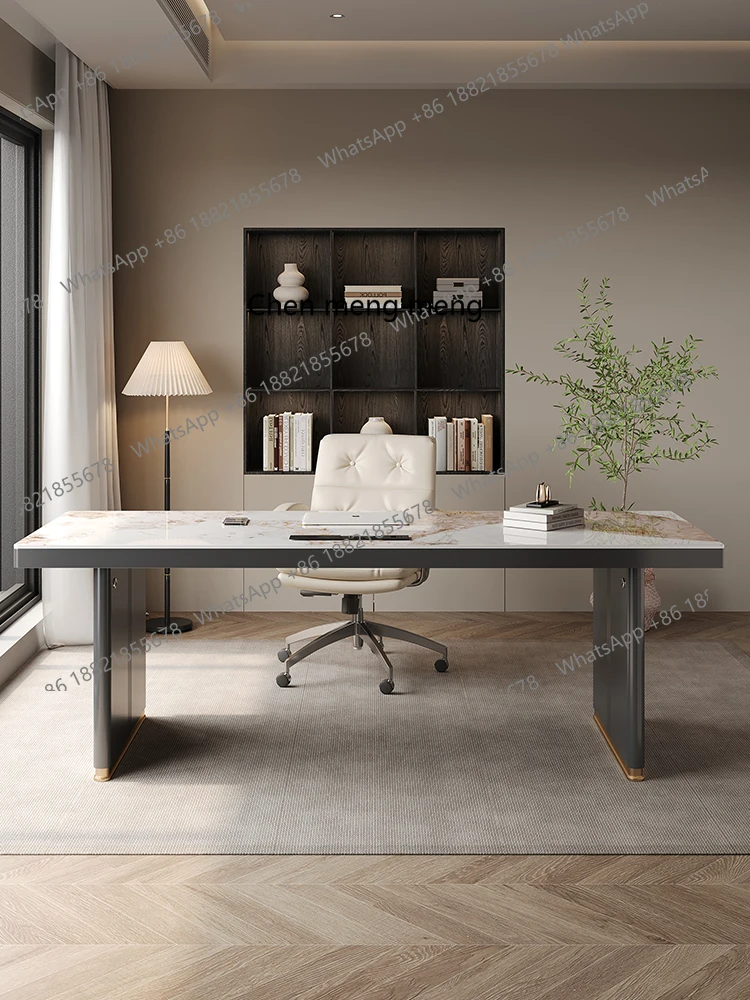 Luxury Rock Slab Large Desk Long Study Desk for Living Room Dining Room Home Study Room Work Desk