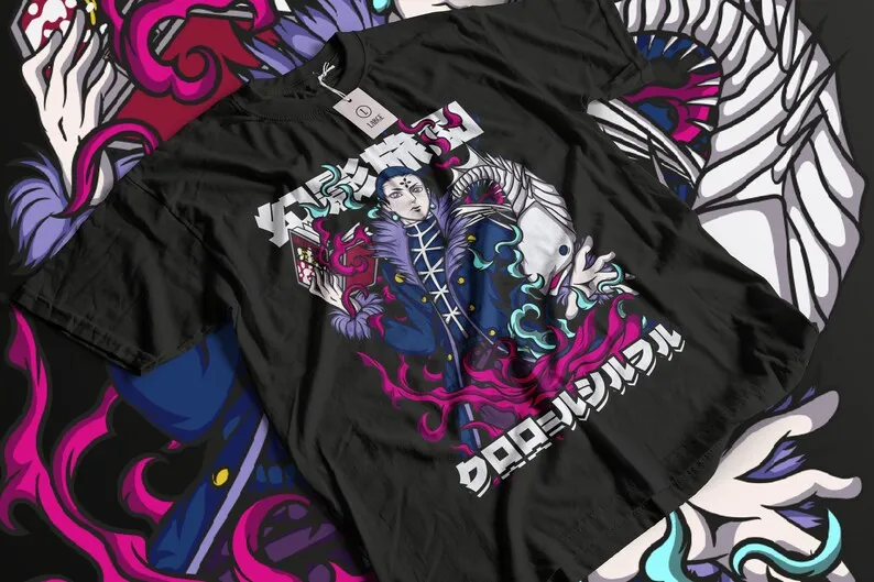 Chrollo Lucilfer Hunter X Hunter Anime Vintage Special T-shirt Unisex Japanese Manga Merch Printed 100%Cotton Shirt