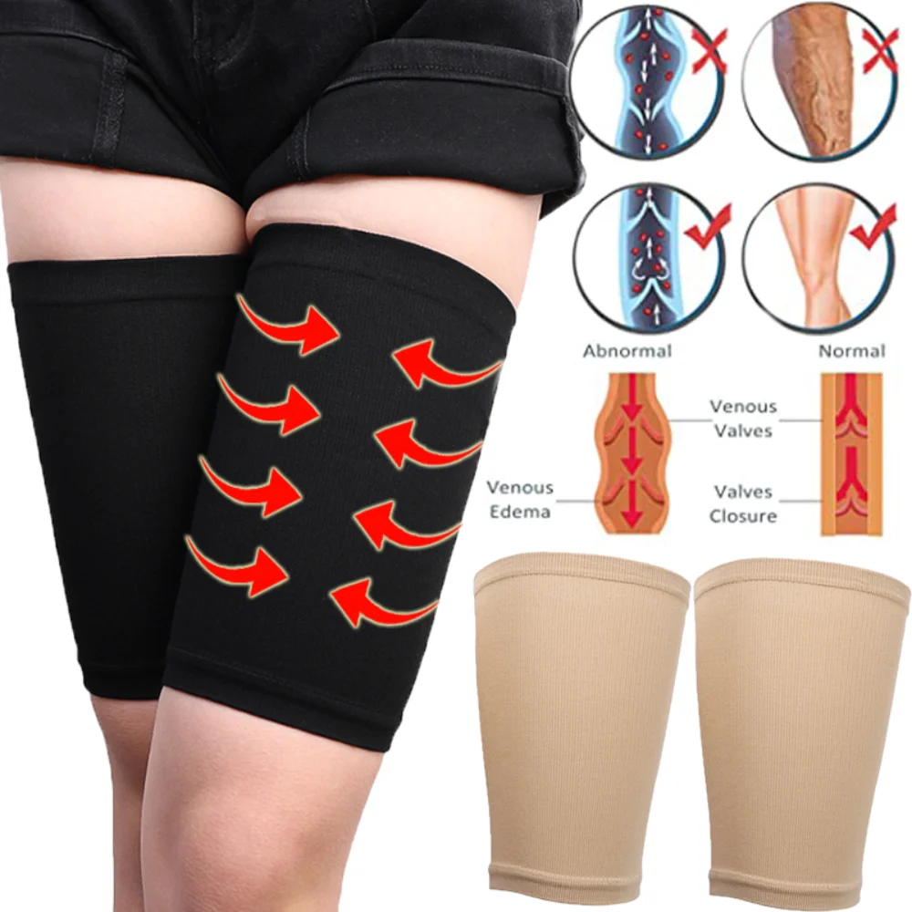 1Pair Thigh Contoured Tight Compression Socks Men and Women Athletes Prevent Varicose Veins Shank Double Shaped Socks Leg Sox