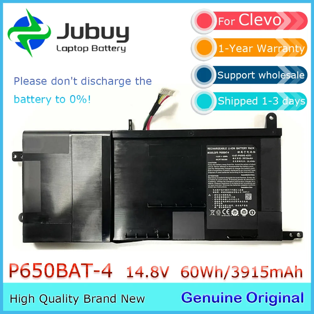 P650BAT-4 14.8V 60Wh Original Laptop Battery for Clevo P650SE P650SG P651SE P651SG P671RG Hasee Z7