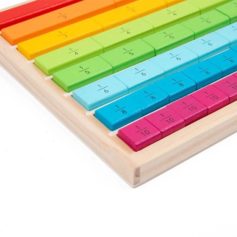 Wooden Montessori Teaching Aids Math Toys Color Fraction Sticks Kindergarten Early Education Learning Educational Toys For Kids