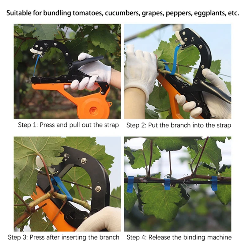 ABUL-Garden Tool Plant Tying Tapetool Branch Binding Machine Hand Tying Machine Tapes Vegetable Stem Strapping Pruning Tool