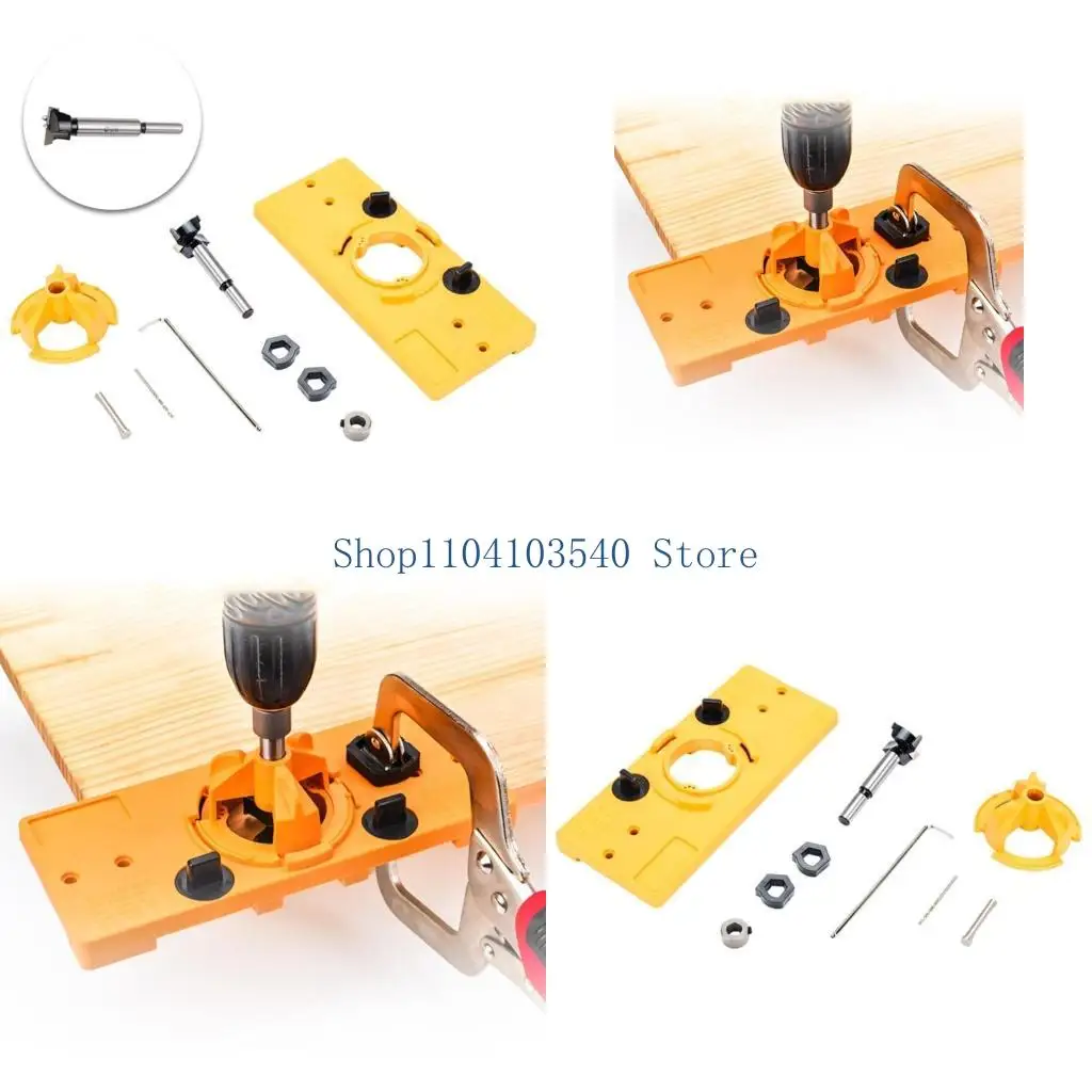 02DC Woodworking 35 mm Cached Hinge Jig Set Hinge Boring Dring Drilling Guide Localisateur