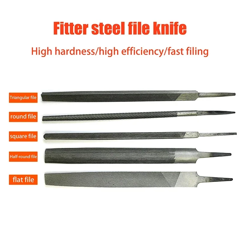 

1/5Pcs 6 Inch Steel Files Set Flat/Round/Half Round/Triangle/Square For Metalworking Woodworking Steel Rasp File Flat