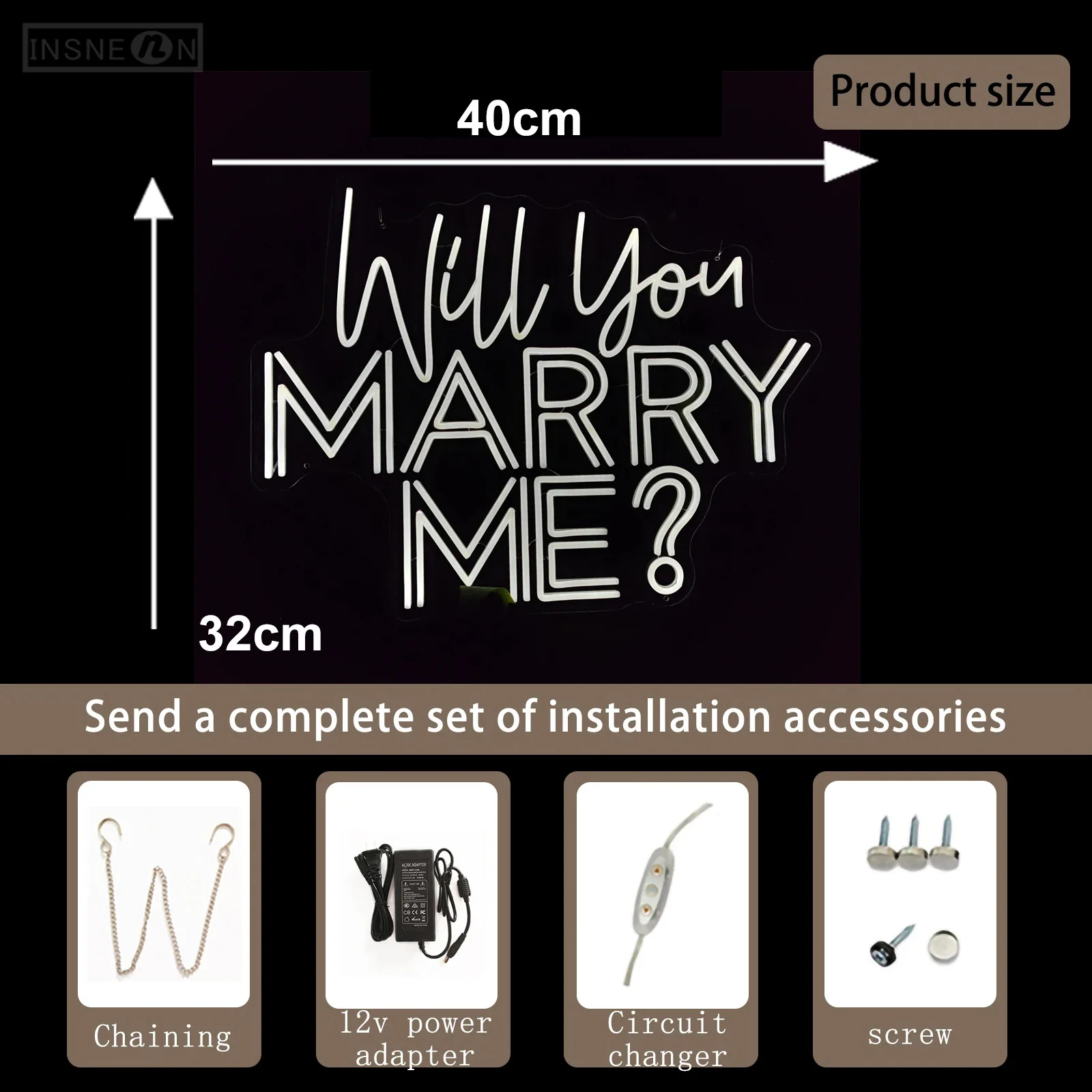 Will You Marry Me Neon Signs LED Wedding Mariage Decor Signboards Party Room Wall Decor Wedding Neon Sign with 12V Power Adapter