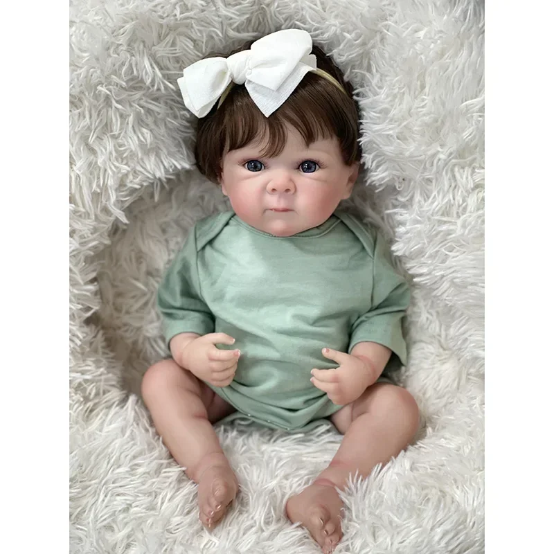 

45cm Bettie Reborn Baby Realistic Full Silicone Body Newborn Finished Hair-rooted Doll Children Baby Gift Dolls