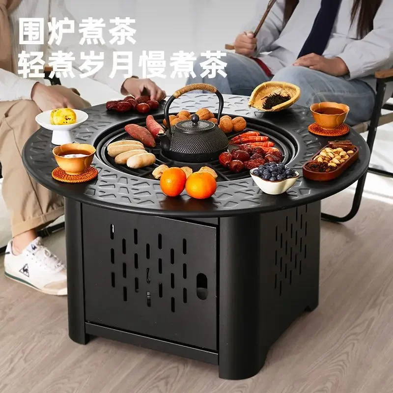 Furnace making tea Household courtyard BBQ grill BBQ indoor charcoal brazier outdoor heating stove round