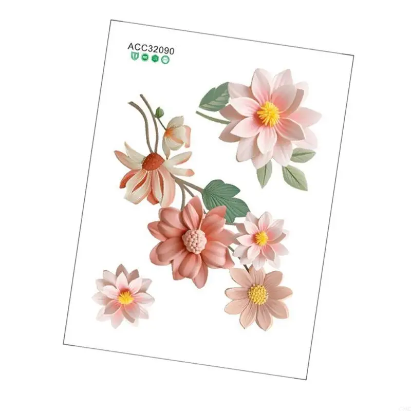 Pegatina cubierta interruptores con patrón flores C7AC para decoración sala estar, dormitorio y cocina