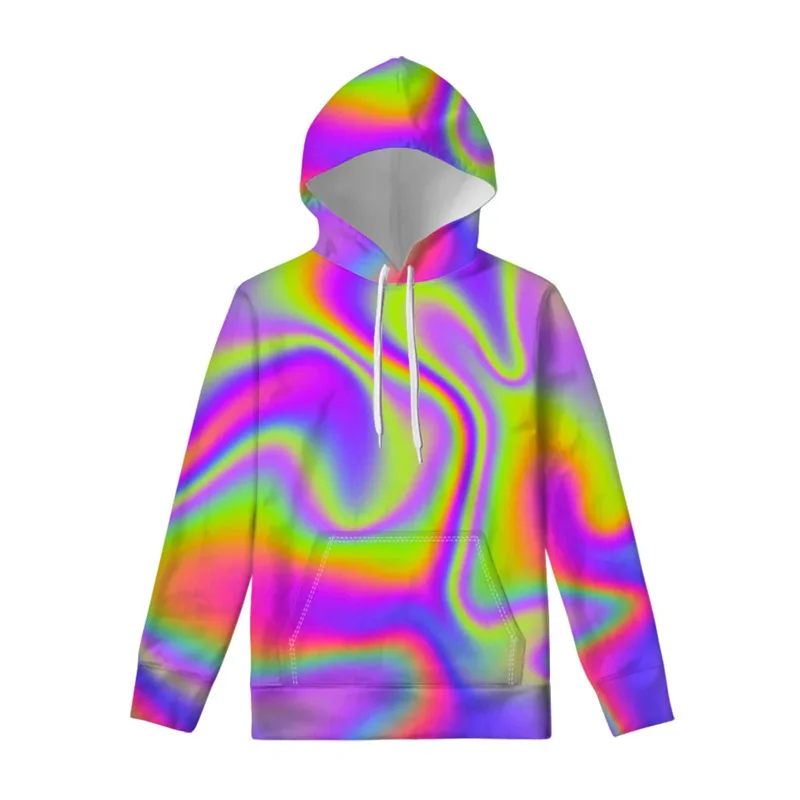 Fashion New 3D Printing Trippy Patterns Hoodies For Men Colorful Psychedelic Styles Graphic Hooded Hoody Unisex Cool Pollovers