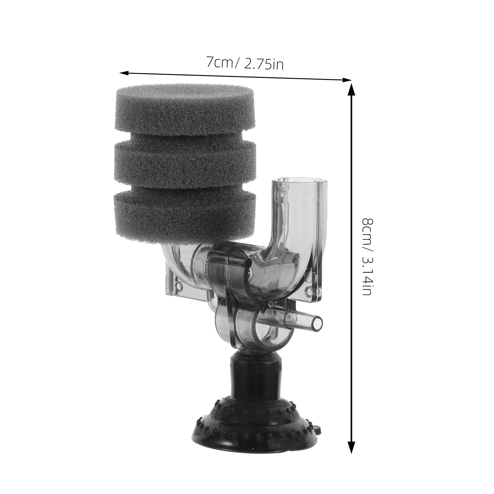 

1Pcs Single Sponge Filter for Aquarium Mini Submersible Oxygen Filter with Suction Cup Easy Install Replaceable Media Water