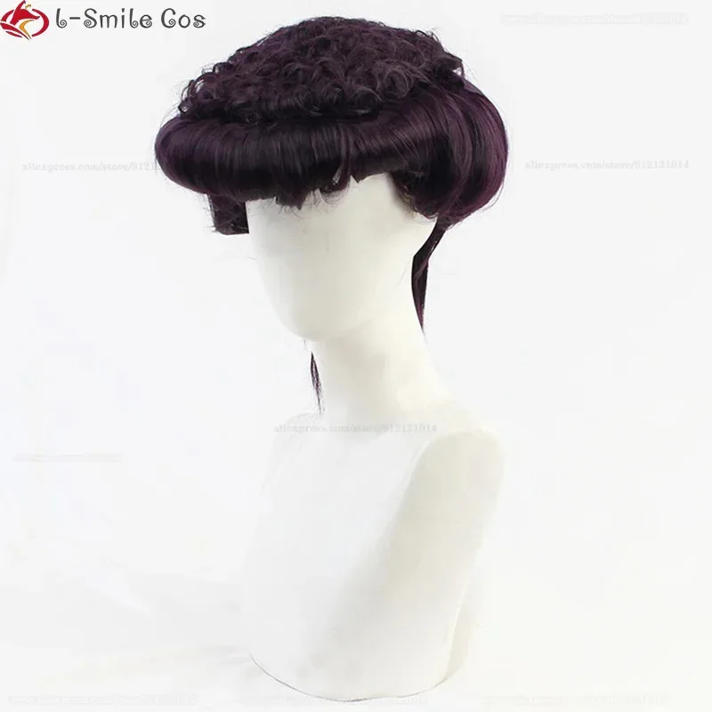 

dd12Anime Higashikata Josuke Cosplay Short Dark Purple Heat Resistant Synthetic Hair Party Wigs + Wig Cap