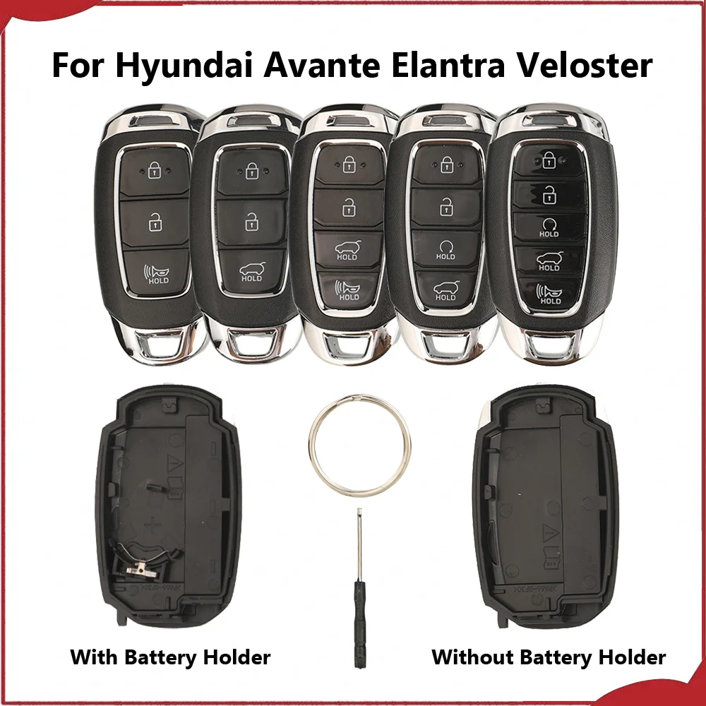 jingyuqin New 3/4/5BTN Remote Car Key Shell Case For Hyundai Avante Elantra Veloster Santa Fe Palisade Kona Keyless Housing
